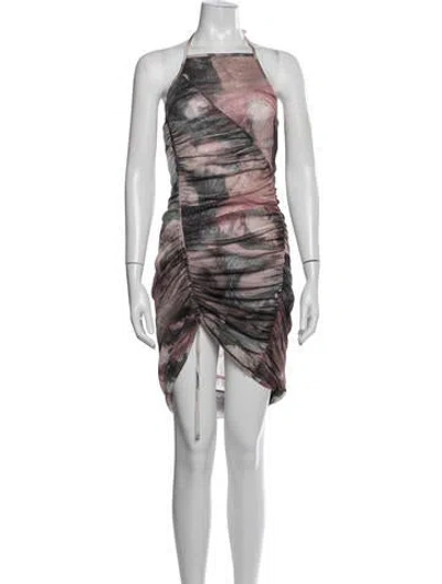 Pre-owned Balmain Floral Print Mini Dress In Pink