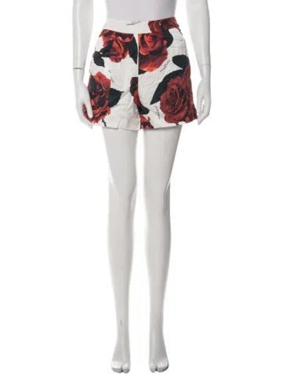 Pre-owned Balmain Floral Print Mini Shorts W/ Tags In Black