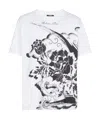 Balmain Flower-print Cotton T-shirt In White