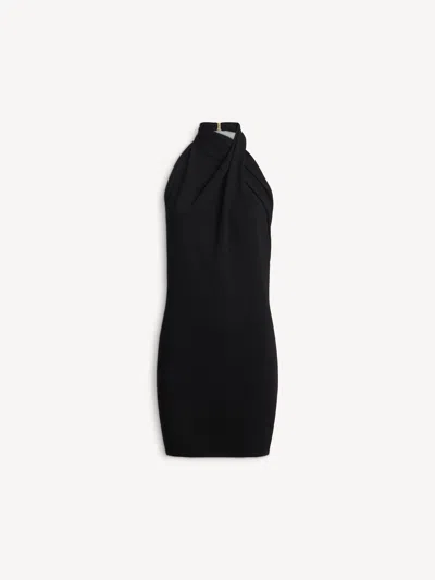 Balmain Flowing Jersey Open-back Dress In Black