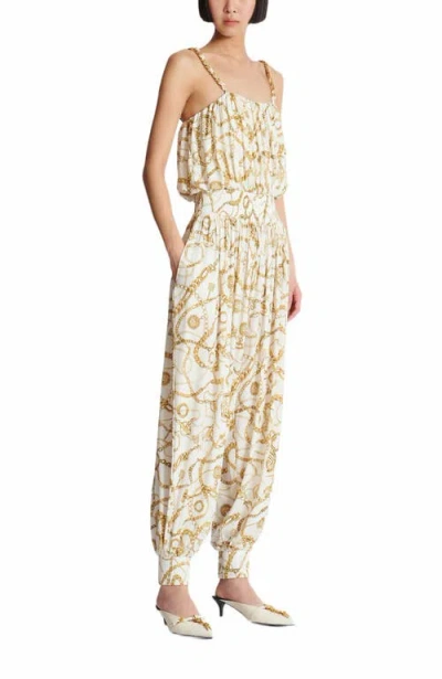Balmain Flowing Printed Jumpsuit With  Chains Pattern