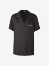 Balmain Shirt In Black Viscose In Contrast Trim