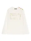 Balmain Foiled Logo-print Sweatshirt In Neutrals