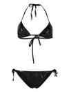 Balmain Foiled Triangle Bikini In Black