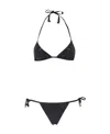 Balmain Foiled Triangle Bikini In Black