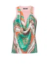 Balmain Trompe Loeil Foulard Print Tank In Multi