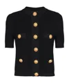 Balmain Buttoned Knitted Cardigan In Black