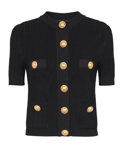 BALMAIN BALMAIN SHORT SLEEVED BUTTONED KNITTED CARDIGAN