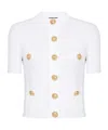 Balmain Short Sleeve Buttoned Pocket Knit Cardigan In White