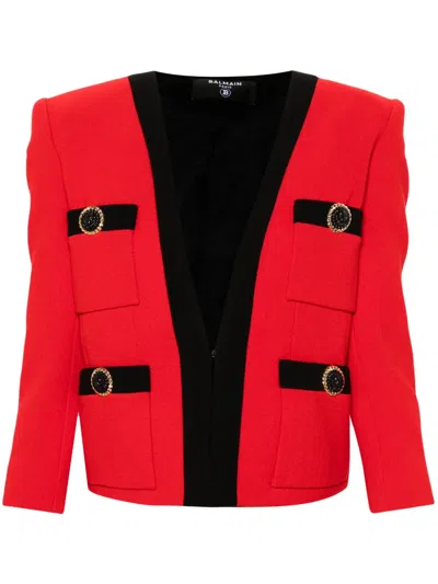 BALMAIN FOUR-POCKET WOOL JACKET