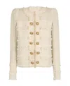 Balmain Double-breasted Tweed Jacket In Nude