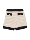 Balmain Frayed Knitted Shorts In Neutrals