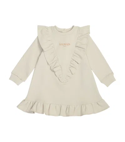Balmain Kids' Frill-trim Dress In Neutral