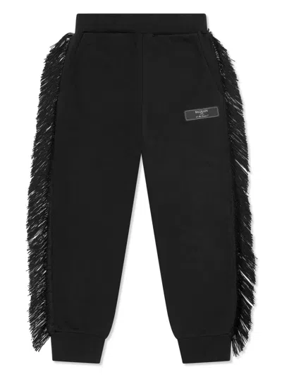 Balmain Kids' Fringe-detailing Joggers In Black