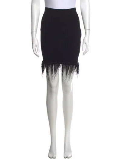 Pre-owned Balmain Fringe Trim Accent Mini Skirt W/ Tags In Black