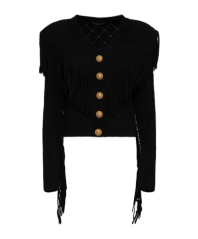 Balmain Fringed Detail Cardigan