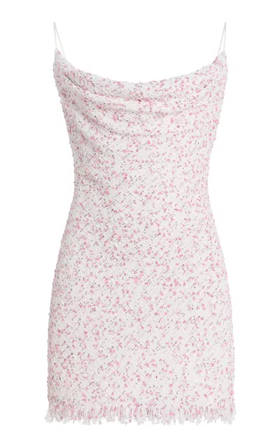 Balmain Fringed Dotted-tweed Mini Dress