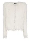 Balmain Fringed Jacket In White