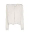 Balmain Fringed Jacket In White