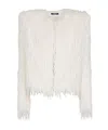 Balmain Fringed Jacket In White