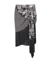 Balmain Fringed Paisley-print Silk Miniskirt In Black