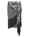 Balmain Fringed Paisley-print Silk Miniskirt In Black