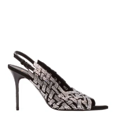 Balmain Fringed Suede And Rhinestone Sandals In Silver
