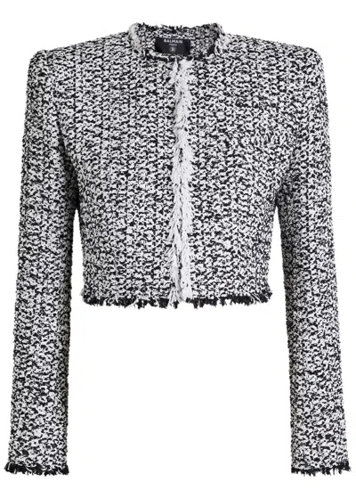 BALMAIN BALMAIN FRINGED TWEED JACKET