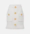 Balmain Eyelash Crop Top With Logoed Buttons In White