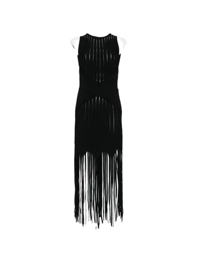 Balmain Fringed-hem Mini Dress In Multi