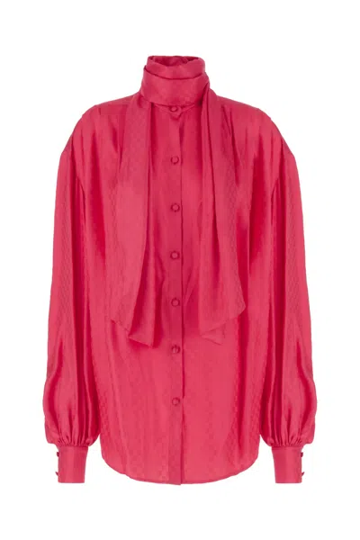Balmain Fuchsia Silk Blend Oversize Blouse In 4pk