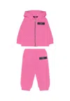 Balmain Fuchsia Suit For Baby Girl With Logo In Pink