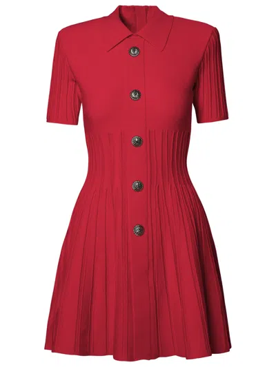 Balmain Dress Buttons In Fucsia