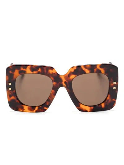 Balmain Full Frame Sunglasses In Brown