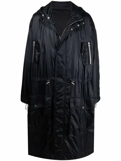 Balmain Funnel Neck Parka In Black