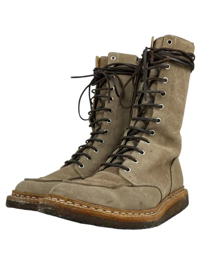 Pre-owned Balmain Fw11  Decarnin Crepe Sole Combat Ranger Boots Brown In Sand