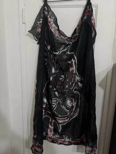 Pre-owned Balmain F/w11 Decarnin B Tiger Scarf In Black