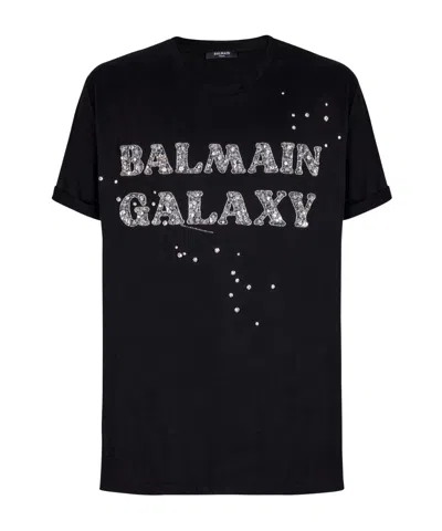 BALMAIN EMBROIDERED BALMAIN GALAXY T-SHIRT