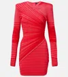 Balmain Embroidered Dress - Women's - Viscose/polyester In Red
