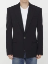 Balmain Fitted Wool Jacket With Notched Lapel In Black