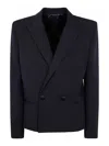 Balmain Double Breasted Tailored Blazer In Negro