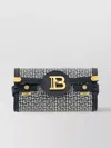 Balmain B Buzz 23 Embossed Labryinth Monogram Leather Clutch