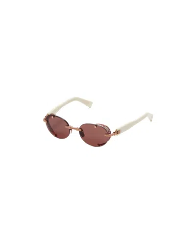 Balmain Geometric Frame Sunglasses In Brown