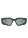 Balmain Sonnenbrille Mit Geometrischem Gestell In Green