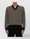Balmain Geometric Monogram Jersey With Deep V-neckline