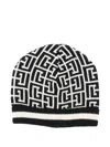 Balmain Geometric-pattern Beanie In Black