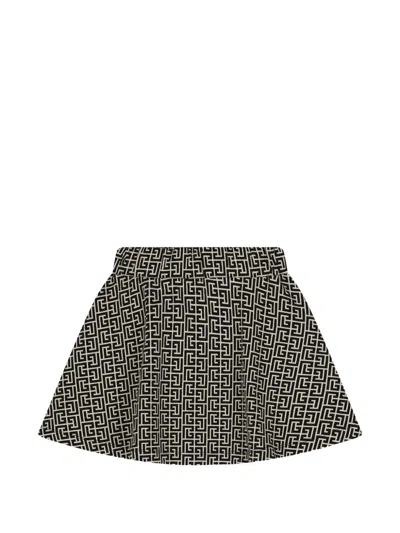 Balmain Kids' Geometric Pattern Skirt In Multi