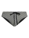 Balmain Geometric-pattern Swim Briefs In Black