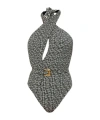 Balmain Geometric-pattern Swimsuit In Black