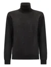 Balmain Geometric-pattern Turtleneck Jumper In Black